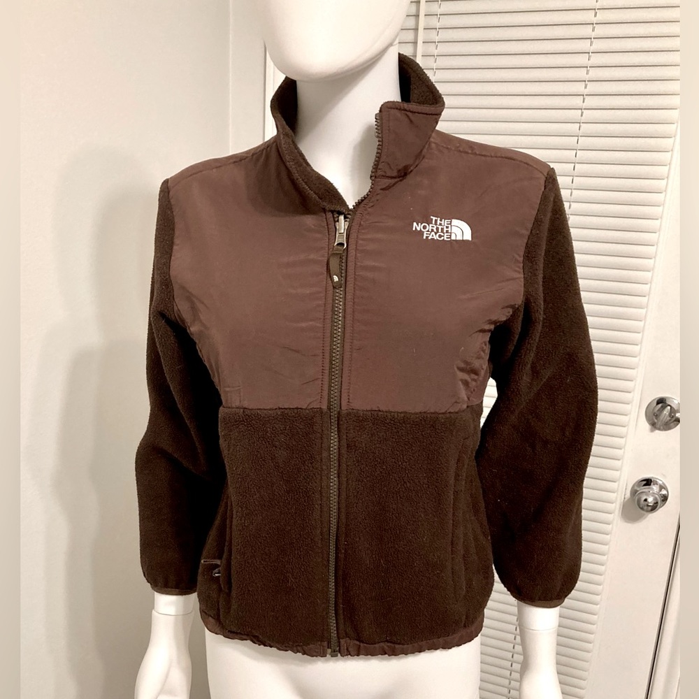 The North Face Brown fleece jacket Polartec for girls size M